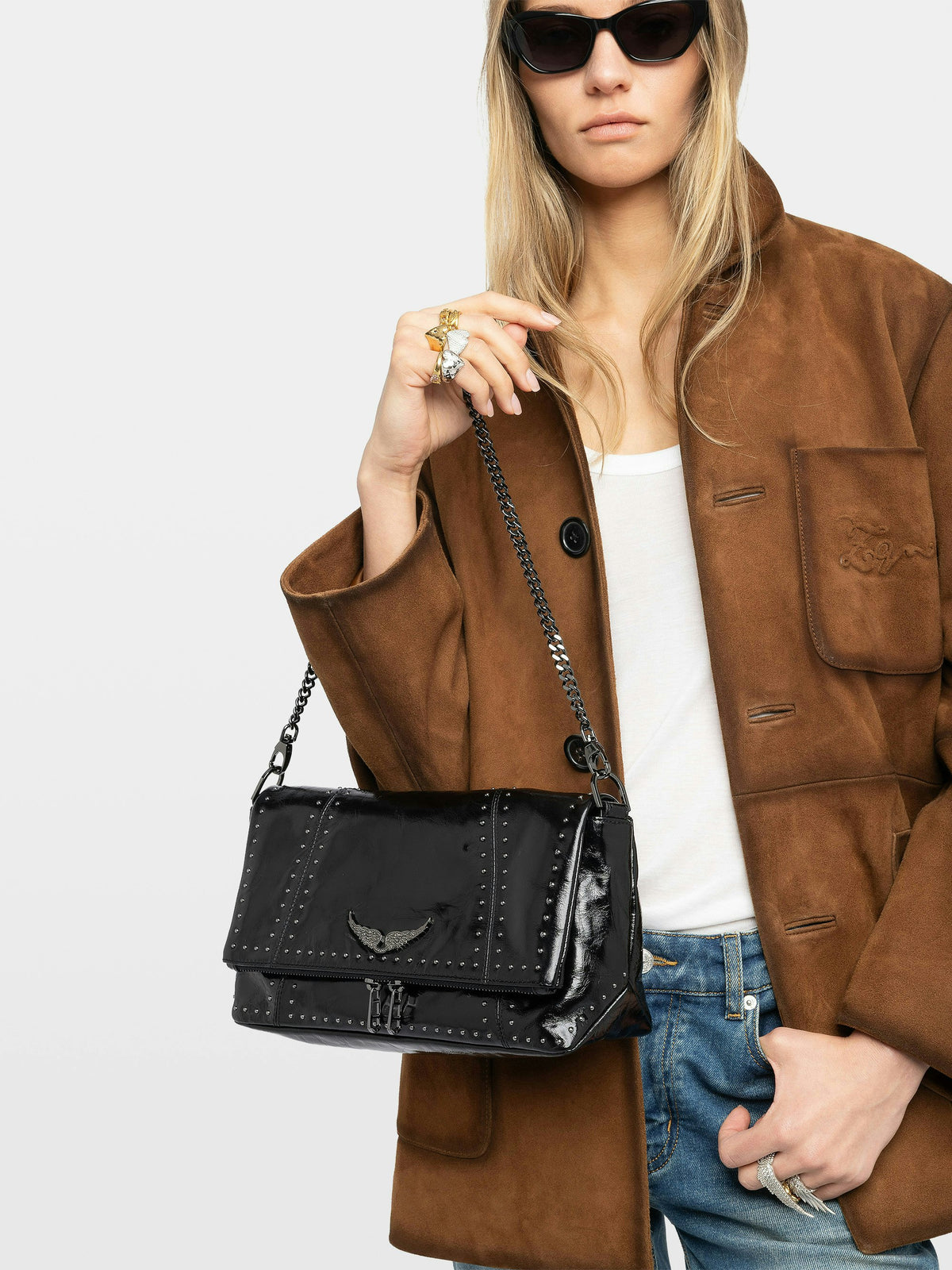 Bolso Rocky II Vintage Patent Studs