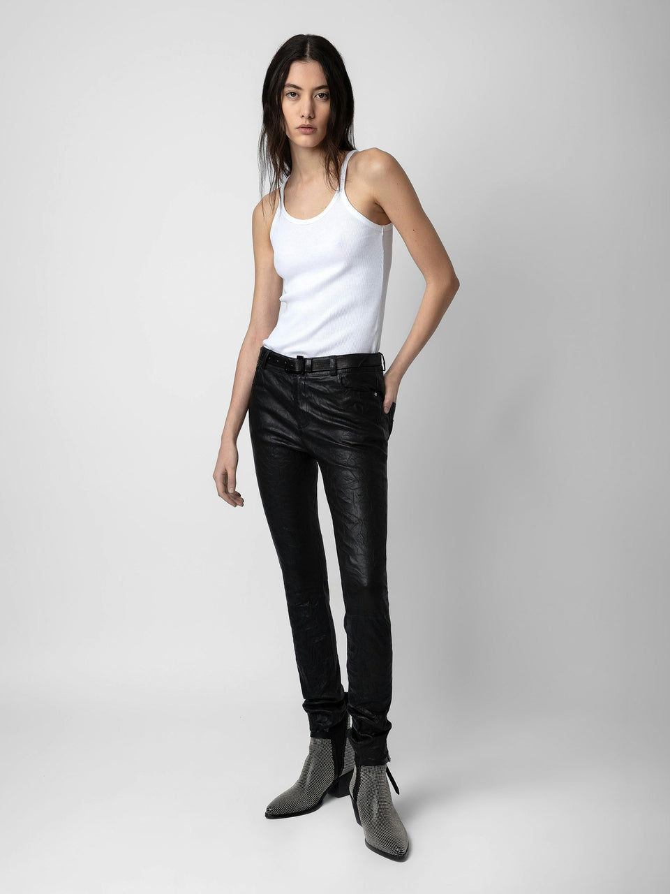 Pantalón Phlame de Cuero Zadig & Voltaire — vista detalle
