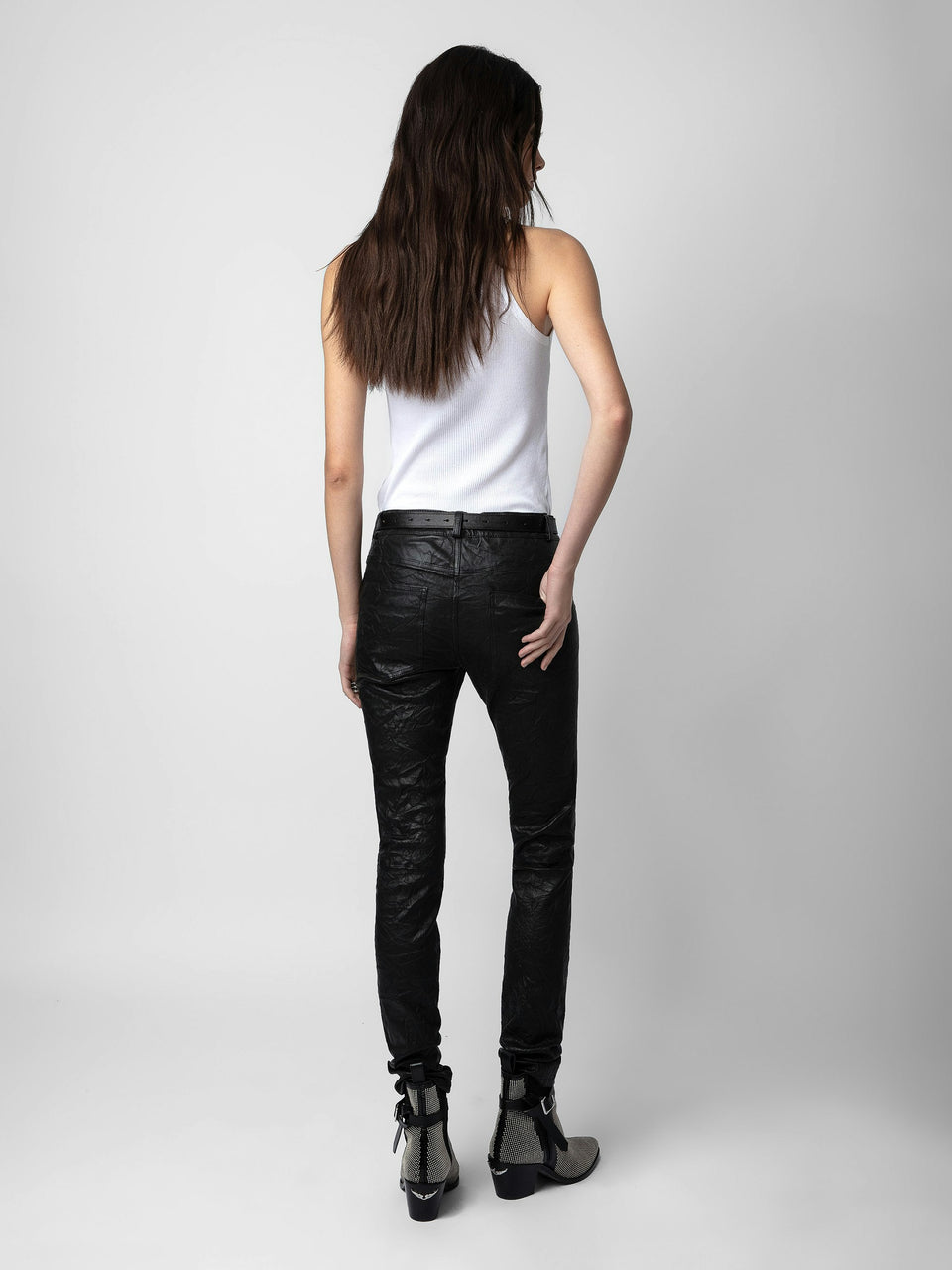 Pantalón Phlame de Cuero Zadig & Voltaire — vista lateral