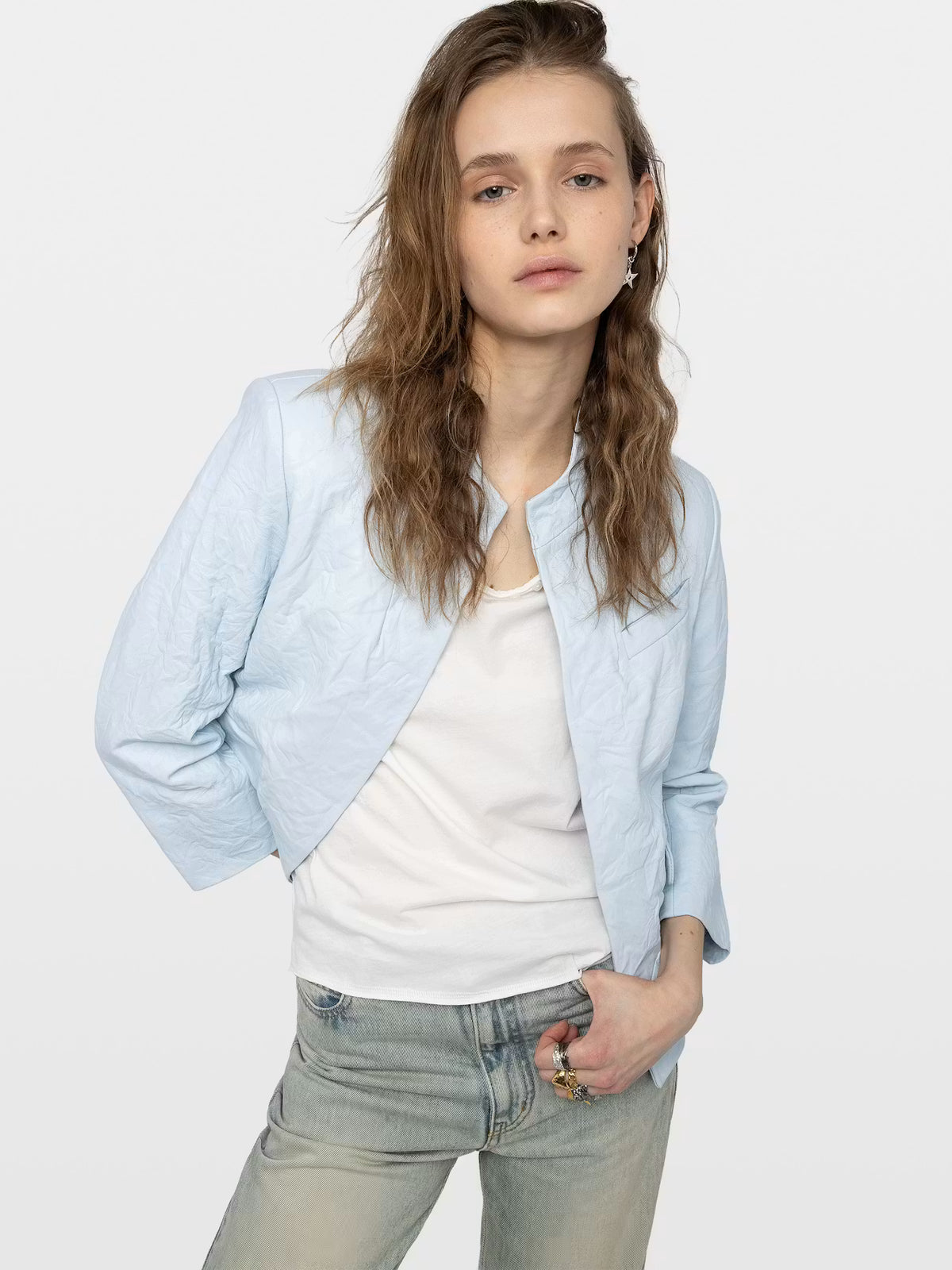 Blazer Veryn de Piel Arrugada