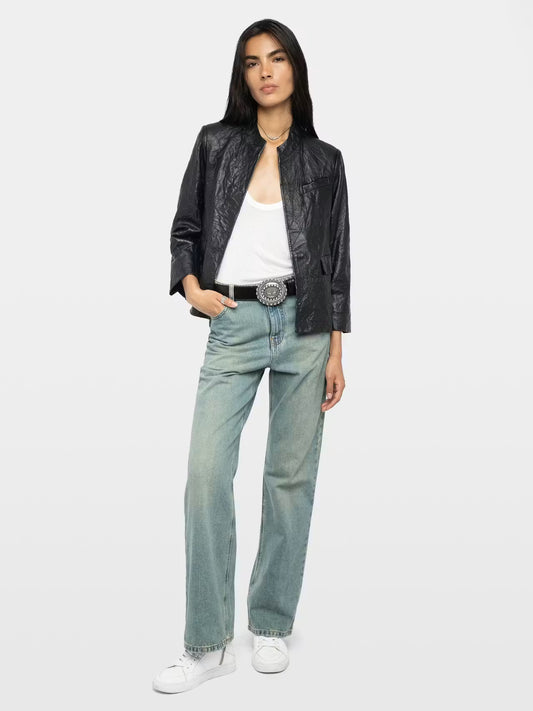 Blazer Veryn de Piel Arrugada