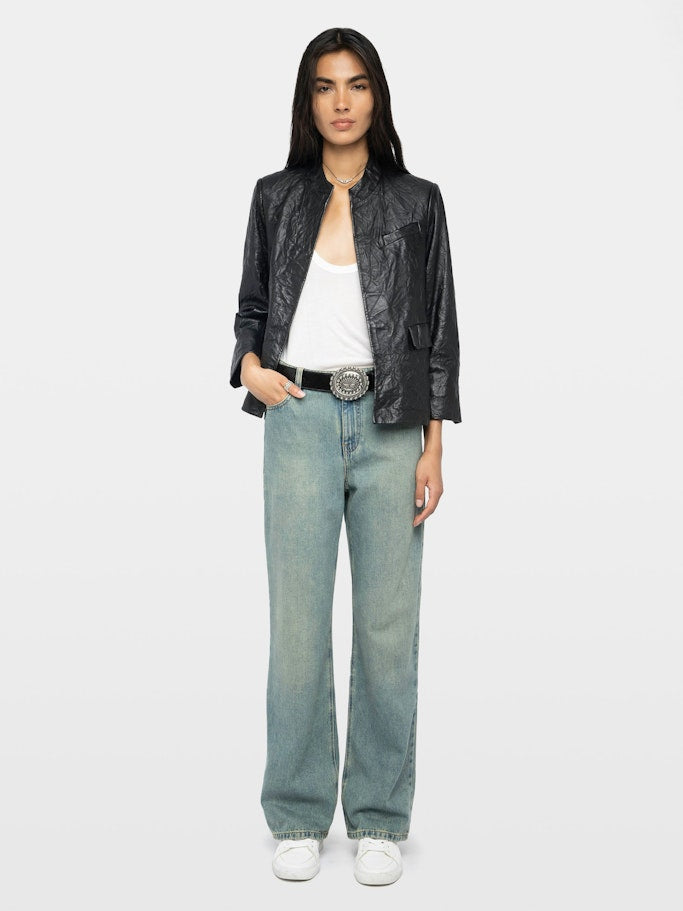 Blazer Veryn de Piel Arrugada