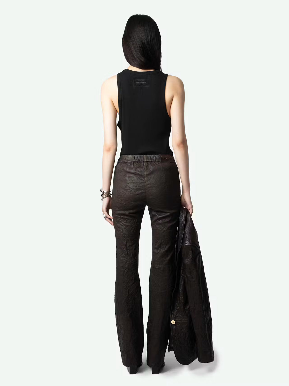 Pauline Crinkled Leather Trousers