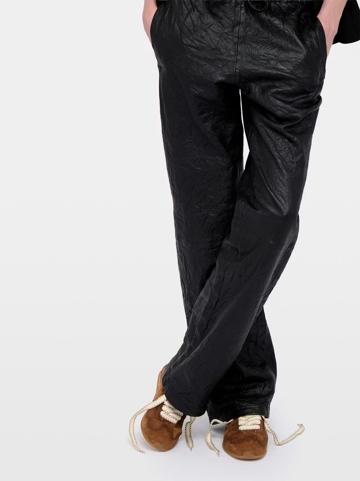 Pantalón Pocha de Piel Arrugada