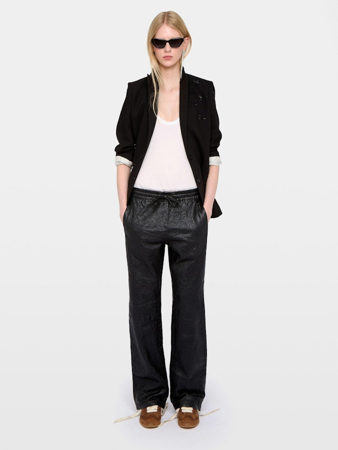 Pantalón Pocha de Piel Arrugada
