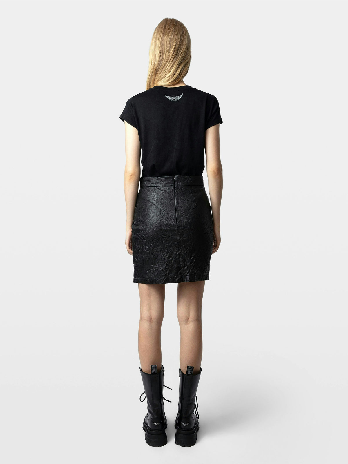 Falda Julipe Piel Arrugada Zadig & Voltaire — vista detalle