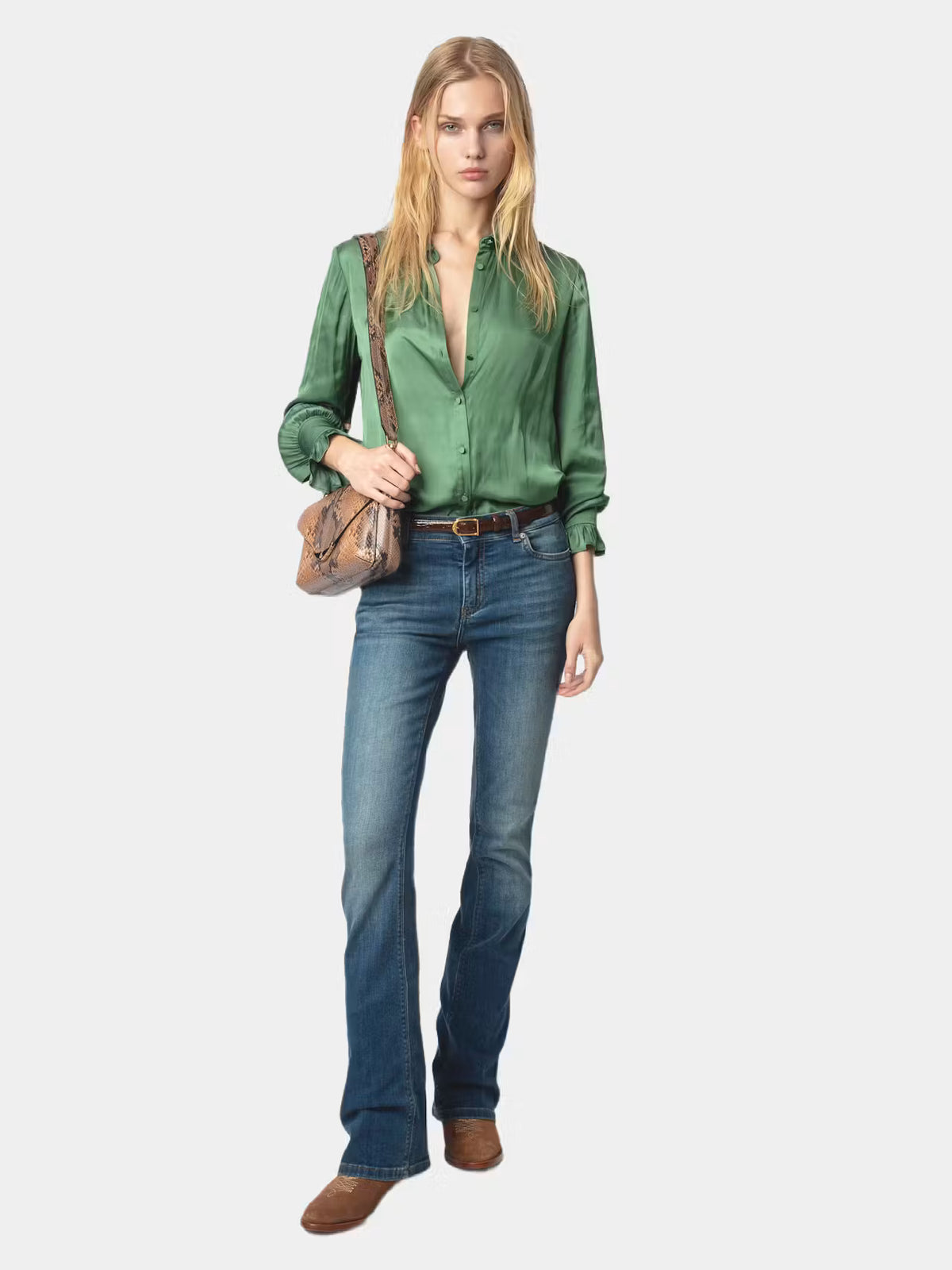 SHIRT THELY SATIN CORIANDER
